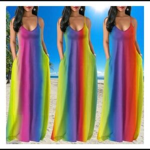 Beautiful Rainbow Maxi Dress